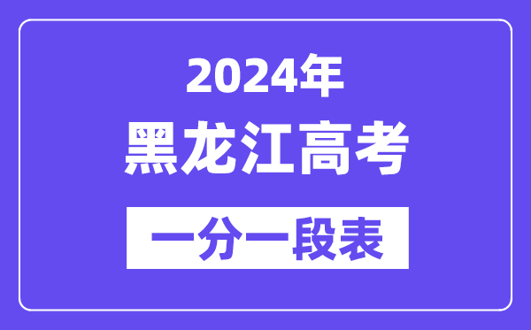 2024黑龍江高考一分一段表,查詢位次及排名（完整版）