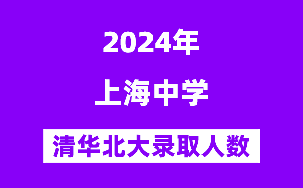 2024年上海中學考入清華北大人數是多少？附歷年分數線