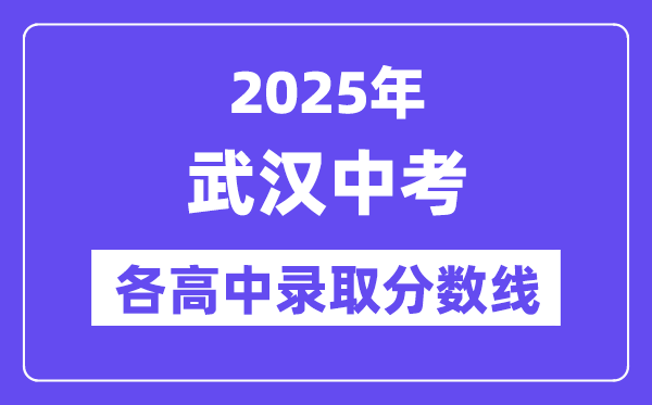 2025年武漢中考各高中錄取分數線一覽表