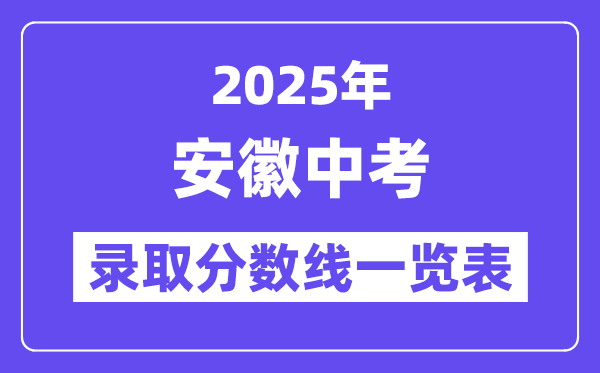 2025年安徽中考錄取分數(shù)線一覽表,中考多少分能上高中？